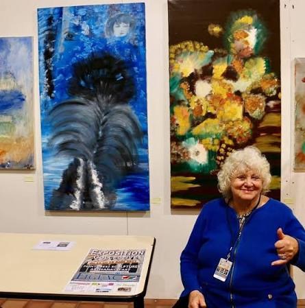Guta at a painting exhibition