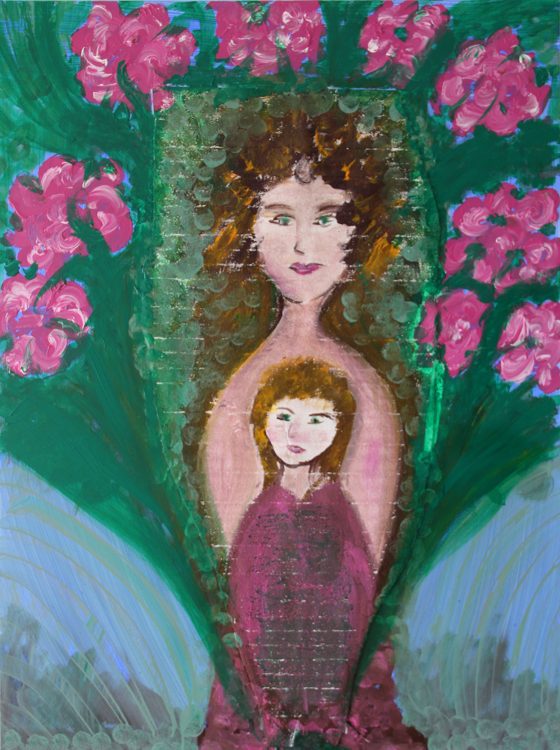 Painting, mother and child